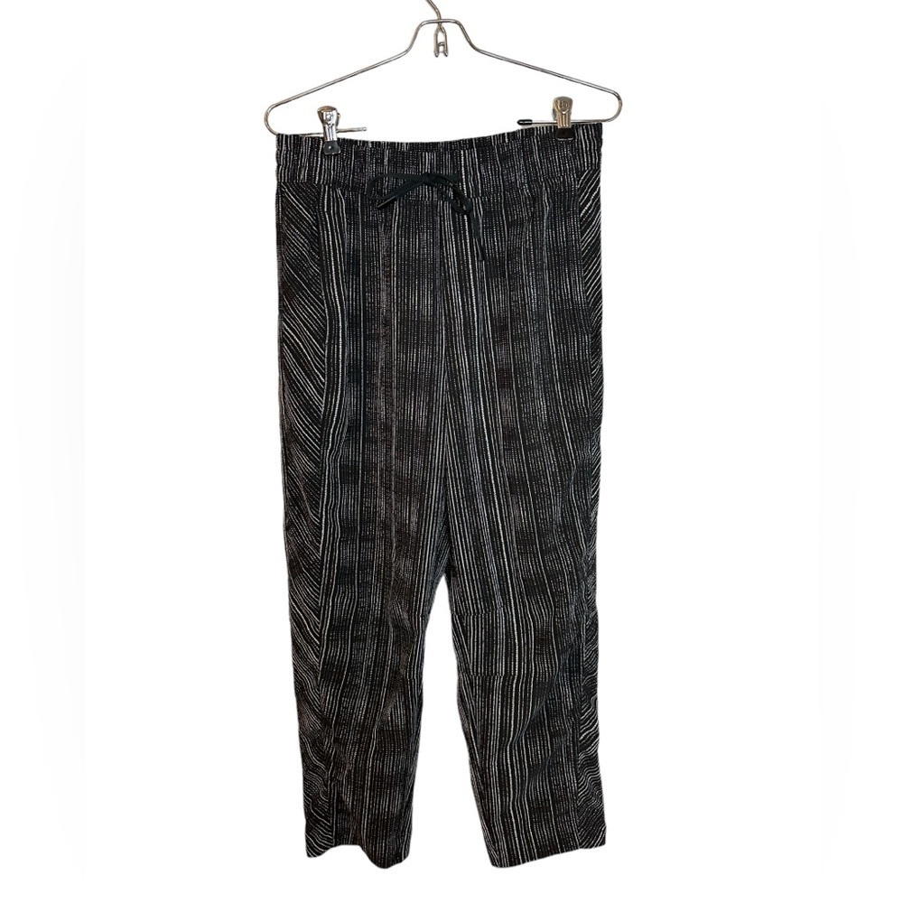 Athleta High Rise Arrival Pants in Amara Stripe Black 4 - Picture 3 of 10